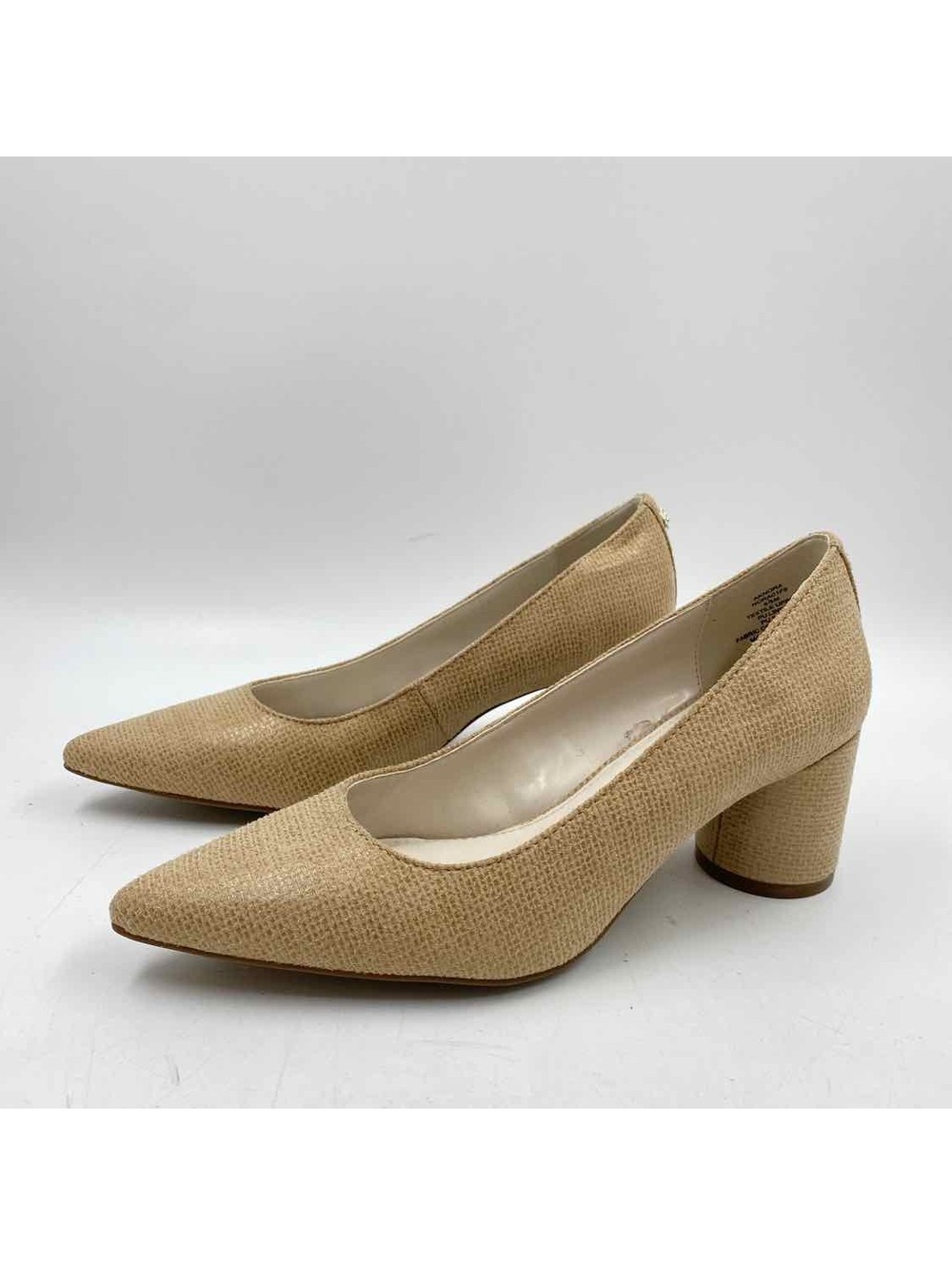 Anne Klein Women's Shoe Size 6.5 Beige Textured Heels